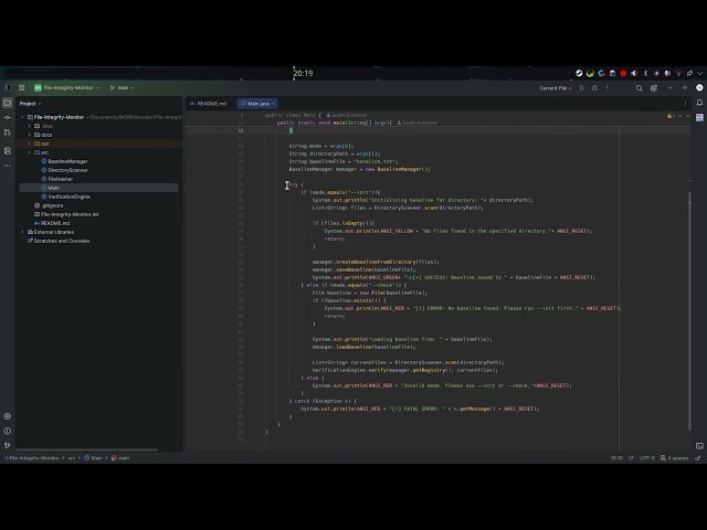 File Integrity Monitor (FIM) — Java CLI Demo