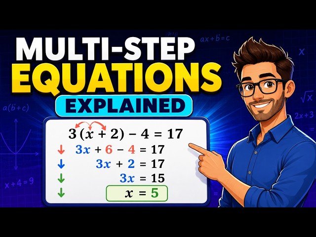 Solving Multi-Step Equations: 9th Grade Pre-Algebra