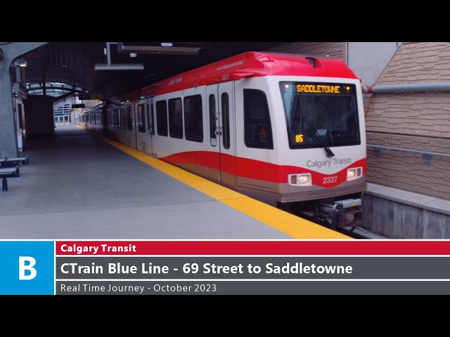 🚊 Calgary Transit - Real Time Journey - CTrain Blue Line - 69 Street to Saddletowne