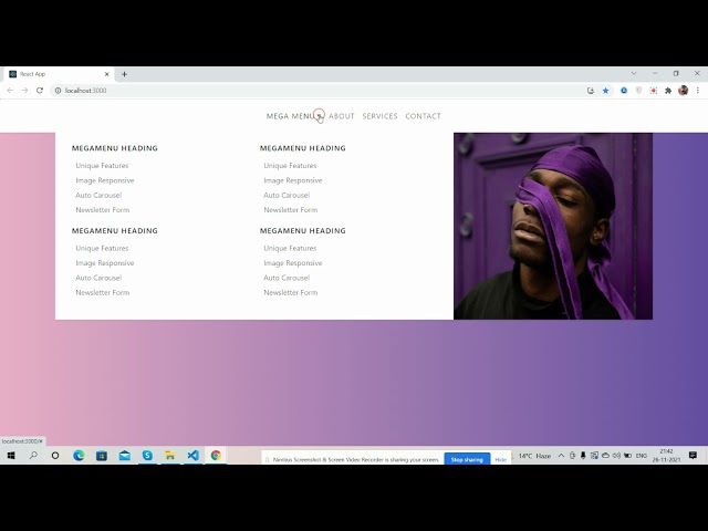 Reactjs Bootstrap 5 Megamenu Working Example