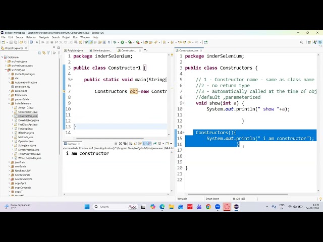 Constructors in Java | Default Constructor | Parameterized Constructor | Constructor Overloading