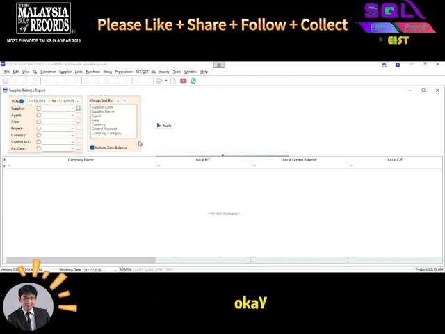 📊 SQL Accounting Tutorial: How to Preview the Supplier Balance Report