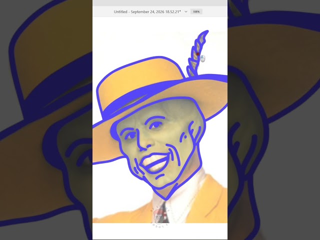 Easy Vector Tracing | Draw Minimalist Line Art | The Mask Jim Carrey #tutorial #Art #shorts