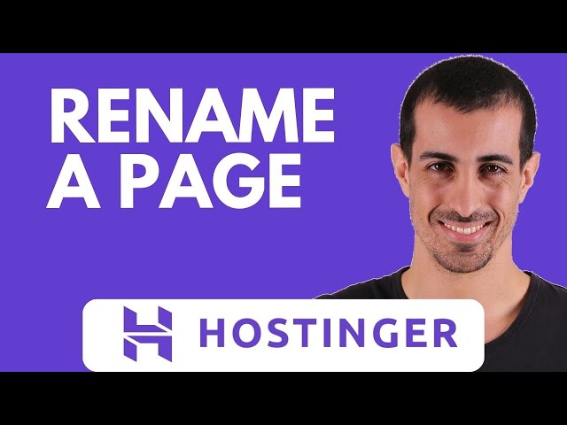 How to Rename a Page in Hostinger Website Builder