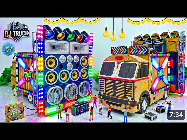 Mini DJ pickup setup | how to make mini DJ truck at home with cardboard big DJ | DJ guy