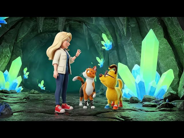 Mystical Cave Illusions: Elara, Dash & Sable's 3D Animated Adventure!