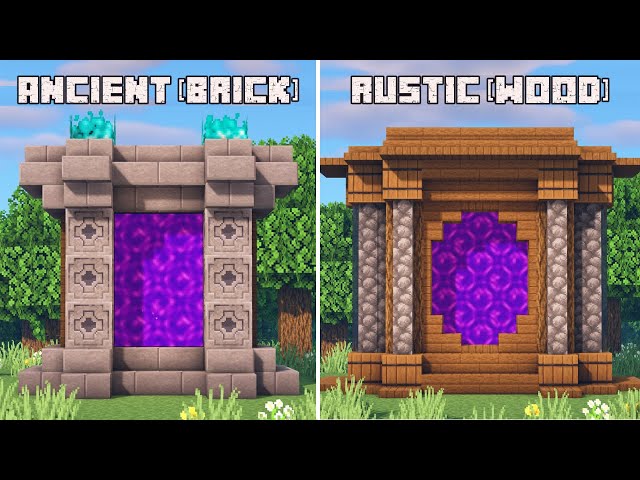 Minecraft: 5+ Nether Portal Design - Tutorial (Relaxing Video) TUTORIAL
