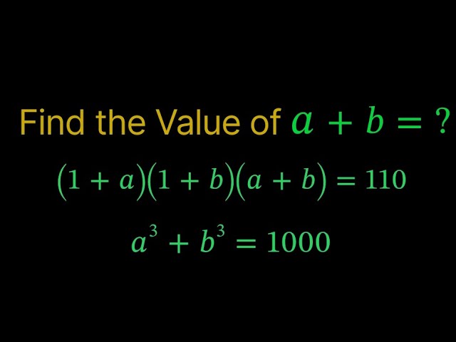 ||USA Math Olympiad Algebra Simplification || Mathematical Olympiad ||Solve For a+b || Math Olympiad