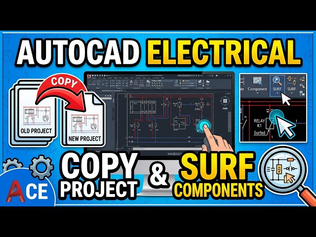 AutoCAD Electrical Tutorial | Copy a Project & Surf Components