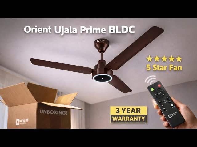 Orient Ujala Prime BLDC 5 Star Fan Unboxing & Assembly | Remote + LED Light Fan Review and Test! 🔥