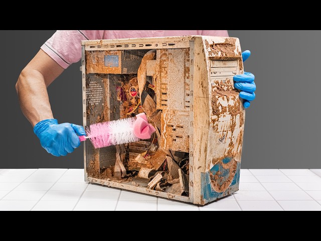 Satisfying Old Computer Cleaning. ASMR