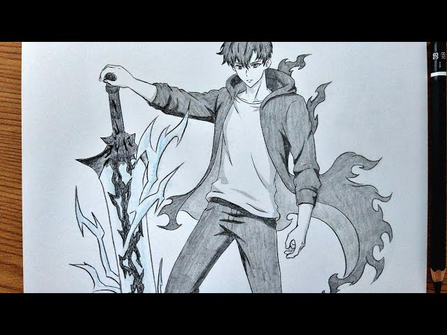 How To Draw Sung Jin Woo Shadow Sword || Solo Leveling Drawing Tutorial