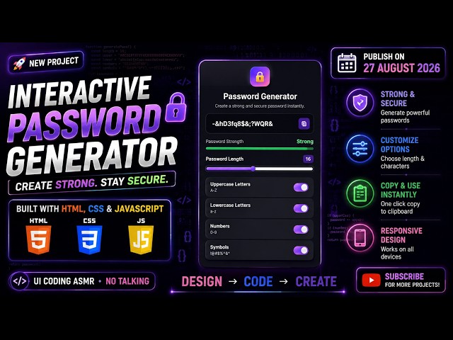 ASMR Programming - Password Generator - No Talking