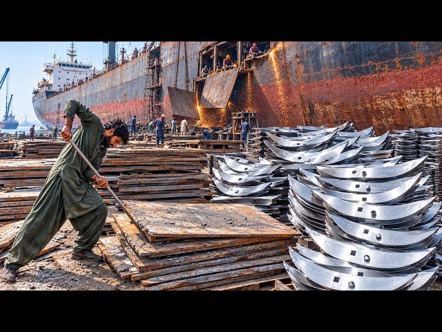 Amazing Process of Old Ship Plates Recycling Into Millions of Blades | Making of Cultivator Blade
