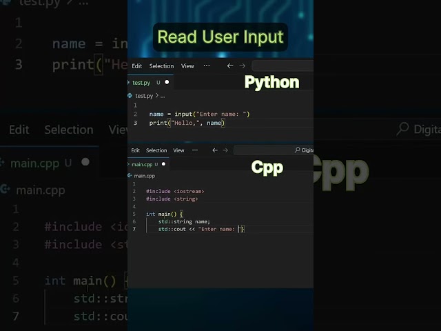 Python vs C++ user input 💀#pythonprojects