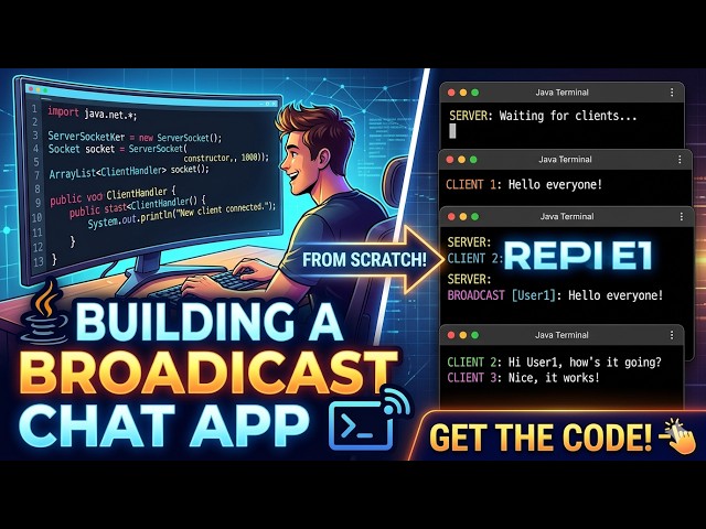 Build a TCP Chat App in Java from Scratch | Broadcast Server + Multi-Client System (Terminal Based)
