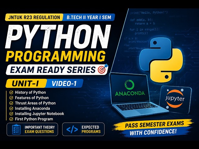 Python Programming Unit-1 Video-1 | JNTUK R23 | B.Tech II-I Semester | Exam Ready Series