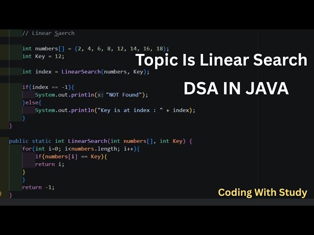 Linear Search In Java | Linear Search In Data Structure | Array In Java | DSA In Java 