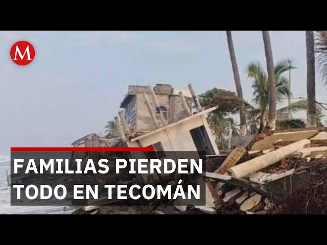 Families in Colima plead for real aid after losing businesses to heavy surf