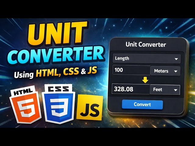 unit converter using html css javascript | javascript projects for beginners | Developer Shaurya