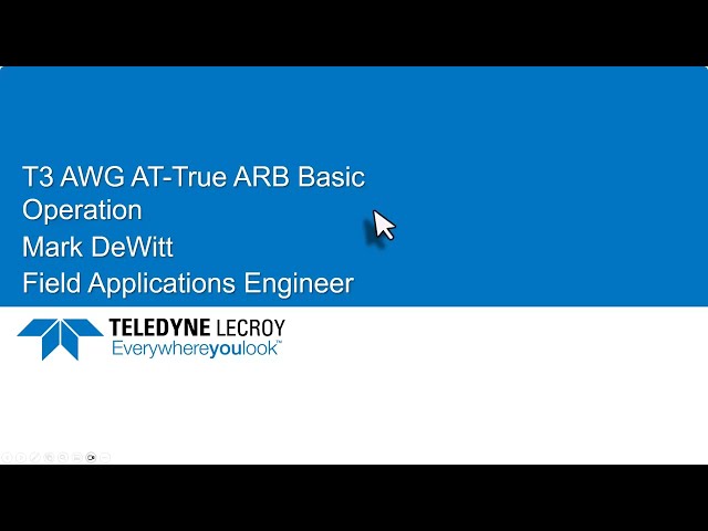 T3AWG6K Series 16-bit Arbitrary Waveform Generator Training: Advanced AWG functionality