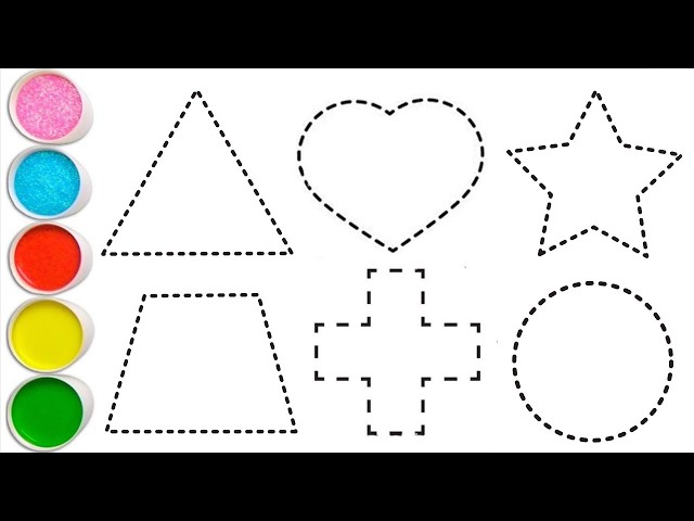Shapes drawing for kids, Learn 2d shapes, colors for toddlers | Preschool Learning part - 2126