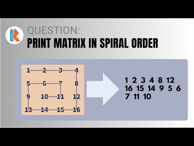 Print the 2 dim array in Spiral Order (LeetCode-54)