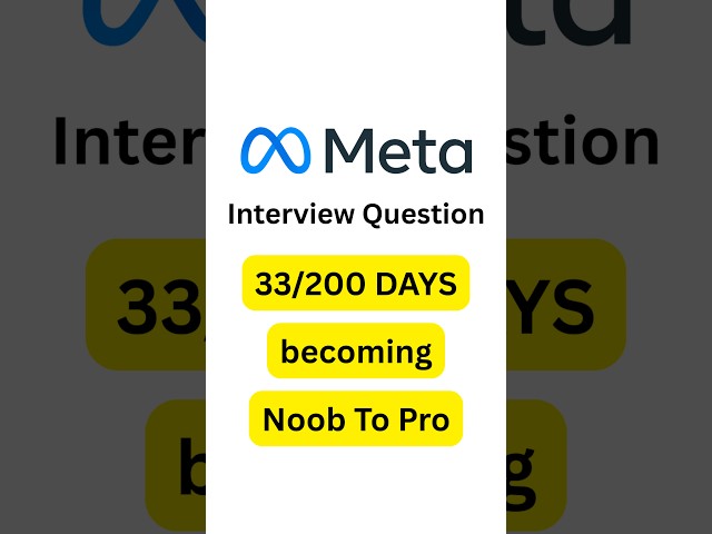 Day 33/200 of making you pro coder 💻 #coding #learntocode #meta #dsa #interviewquestions