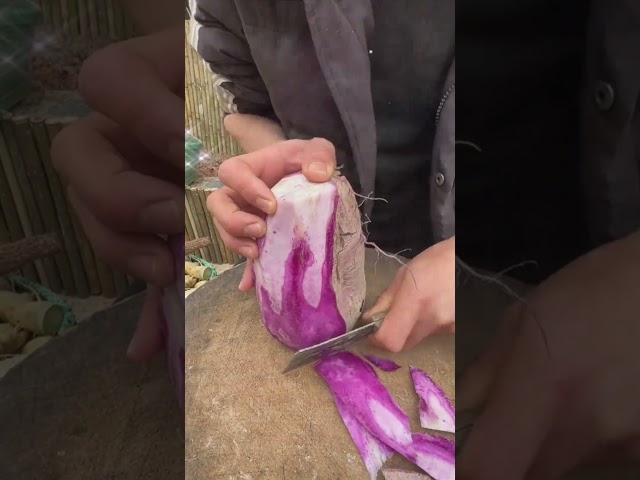 🍠🔪 Purple Yam Paring and Peeling Workflow