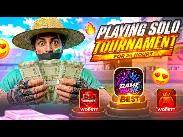 24 HOURS 🕒 SOLO TOURNAMENT PLAYING CHALLENGE 😳 | BEST TOURNAMENT APP 🔥