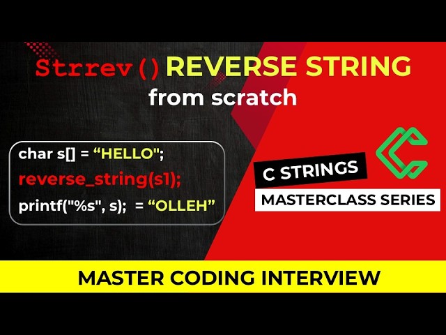 Write Your Own String Reverse Function in C | C Interview Problem