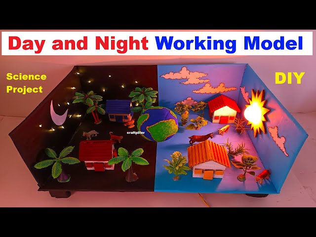 day and night working model for science project exhibition - diy - rotating - craftpiller