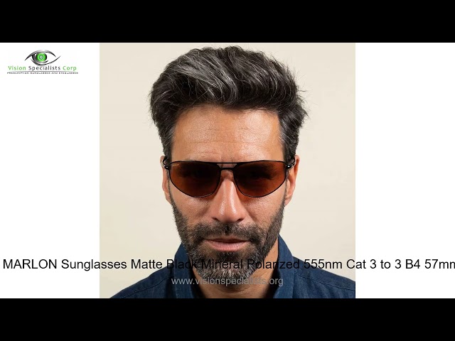 Serengeti MARLON Sunglasses Matte Black Mineral Polarized 555nm Cat 3 to 3 B4 57mm   9 0 0 3