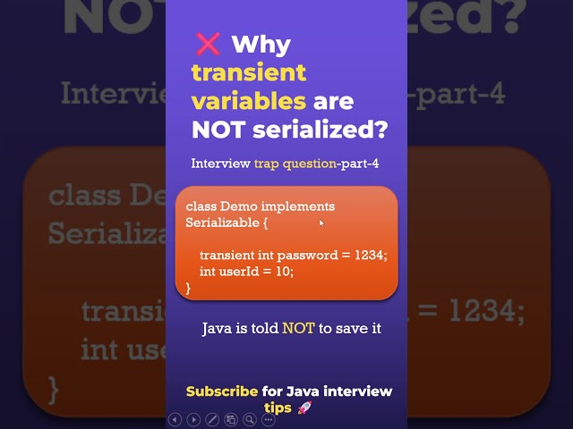 Most Java Developers Miss This ❌ | transient keyword