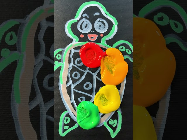 Quick & Colorful Rainbow Turtle Craft 🐢✨ #diy #kids #arttime