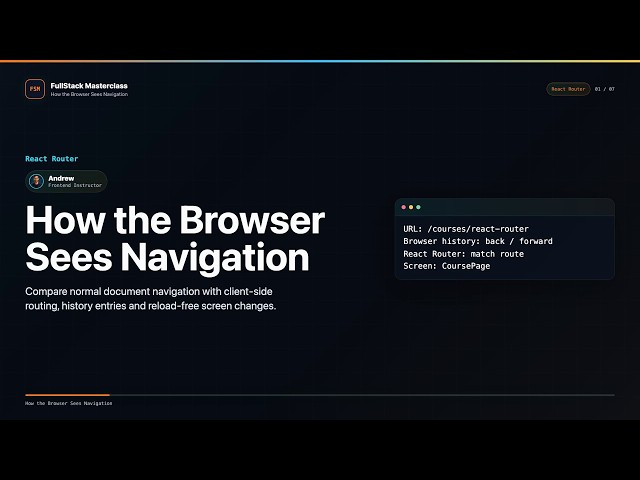 How the Browser Sees Navigation Explained | FullStack Masterclass React Router Course