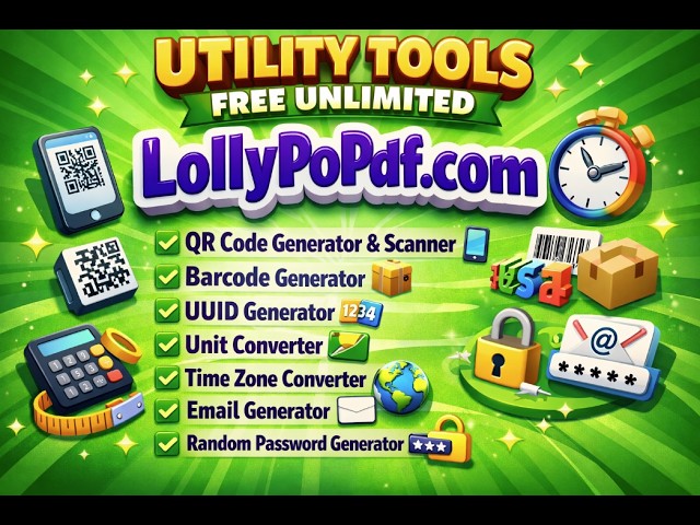 Free Utility Tools QR Code, Barcode, Unit Converter, Time Zone, Email Generator, Random Generator