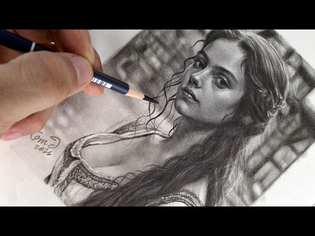 Watch Her Emerge ✏️ A Medieval Portrait in Graphite | Slow Drawing