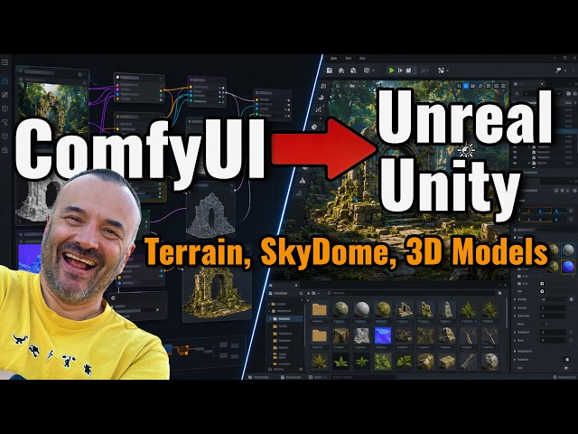 ComfyUI to Ureal and Unity, Making Game assets: 3d Models, Terrains, Skydome, materials.