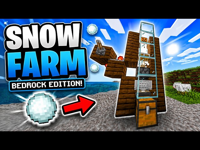 Minecraft Bedrock Snow Farm Tutorial! ❄️ Easy & Automatic