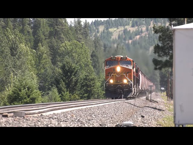 14,400' Mega Grain Train @ 60mph w/a SP&S Heritage Hopper  Followed by a Single Grain Train