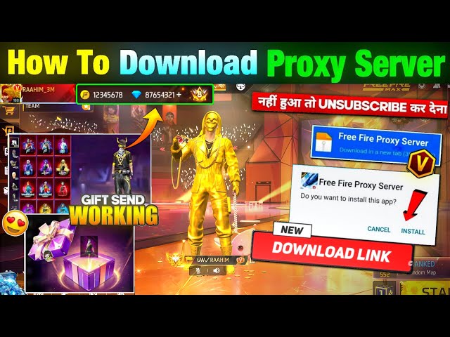 HOW TO DOWNLOAD PROXY SERVER IN FREE FIRE, HOW TO USE PROXY SERVER IN FREE FIRE, VIP PROXY SERVER