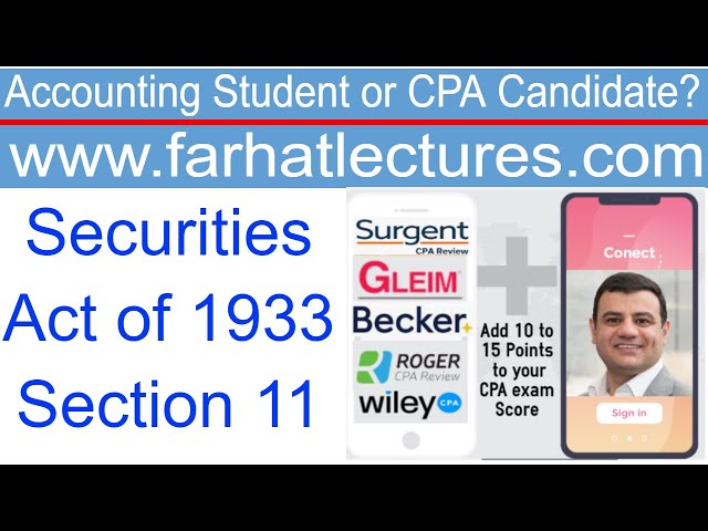 Securities Act of 1933 Section 11   CPA Liability
