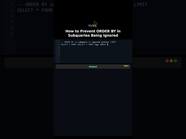 How to Prevent ORDER BY in Subqueries Being Ignored #bug