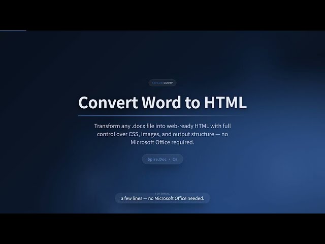 Convert Word to HTML in C# | Using Spire.Doc for .NET