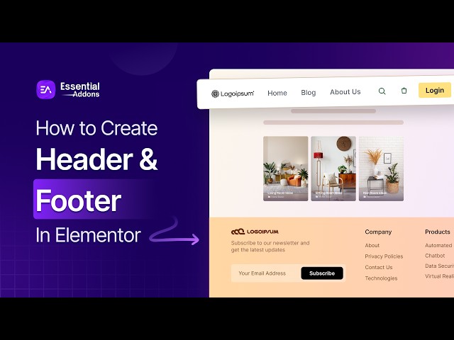 How to Create a Header And Footer on an Elementor Website with Essential Addons?