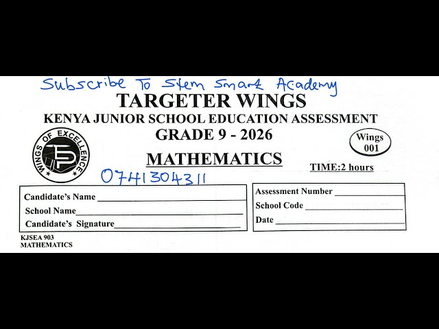 GRADE 9 MATHEMATICS TARGETER WINGS 001 2026