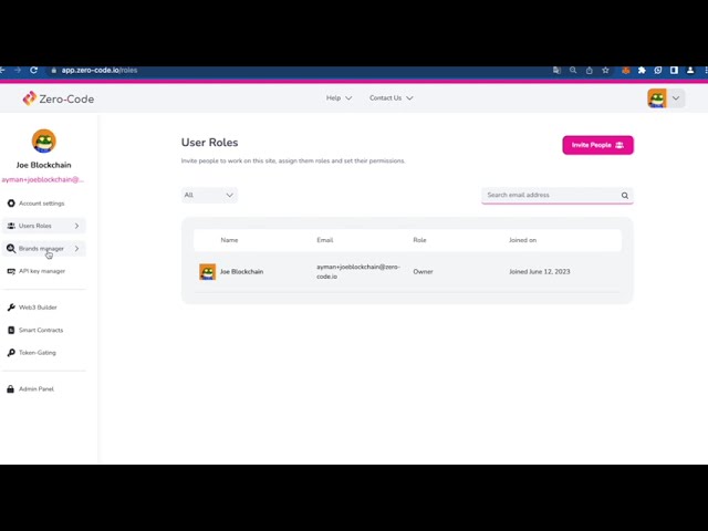 Efficient User Role Management & Collaborator Onboarding in Zero-Code Alpha