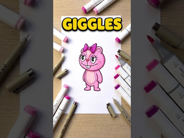 🐿️ Giggles from Happy Tree Friends 🎨 Cute Cartoon Guide ✏️🌸 #shorts #drawing #RavlykArt