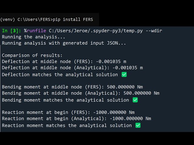 FERS Quickstart: Finite Element Analysis in Python Powered by Rust (Install + Beam Example)